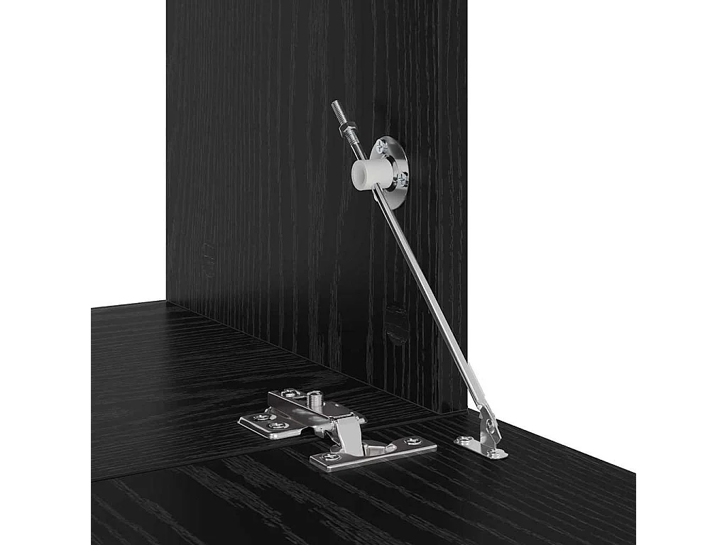 4-delige wand-tv-kast Zwarte eik Technisch hout