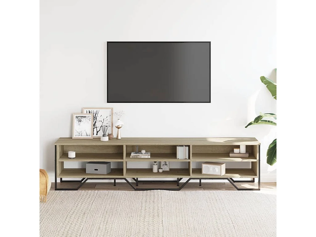 Meuble TV chêne sonoma 180x34x41 cm bois d'ingénierie