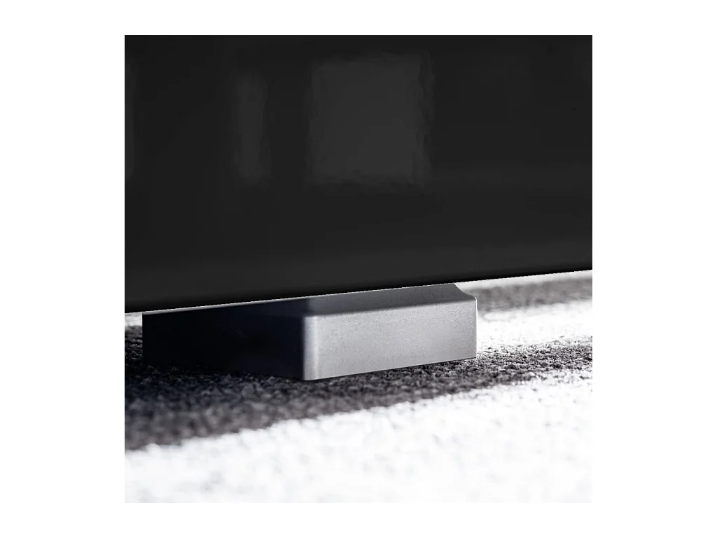 Ensemble mural pour TV 5 pcs avec lumières LED Noir brillant