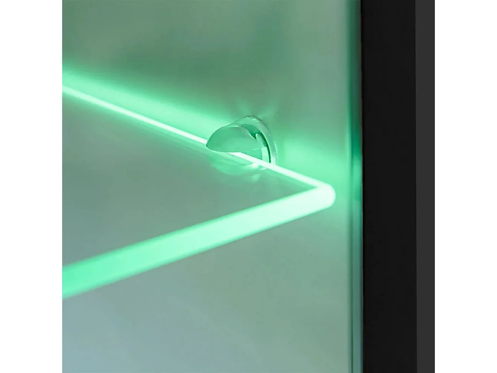 5-delige tv-wandmeubel met ledverlichting, glanzend zwart