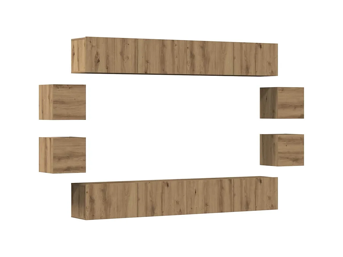 Ensemble de meuble TV mural 8 pcs chêne artisanal