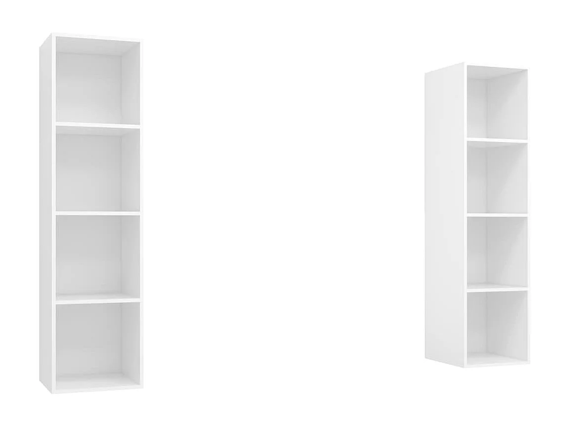 Meubles TV muraux 2 pcs Blanc Bois d'ingénierie