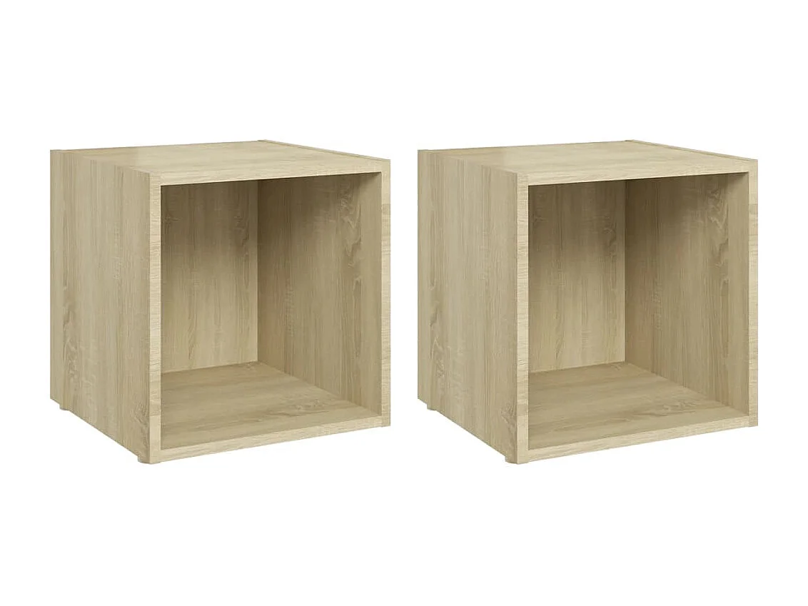 Meubles TV 2 pcs chêne sonoma 37x35x37 cm bois d’ingénierie