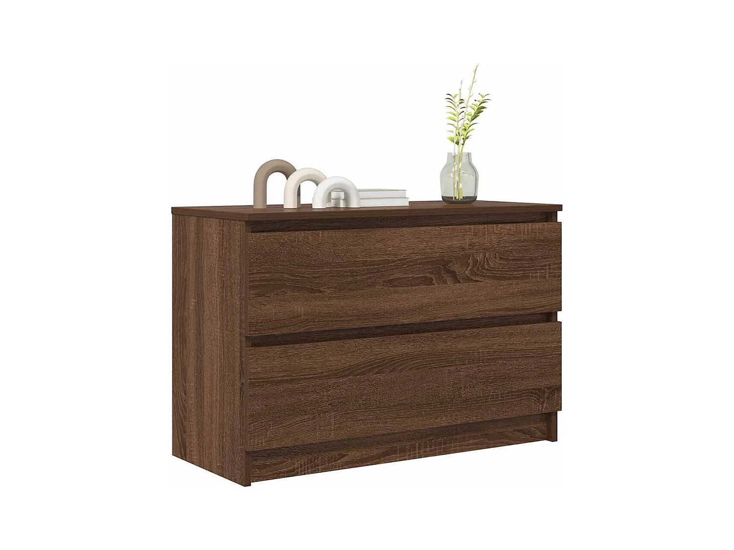 Mobile TV in rovere marrone 80x35x54 cm in legno ingegnerizzato