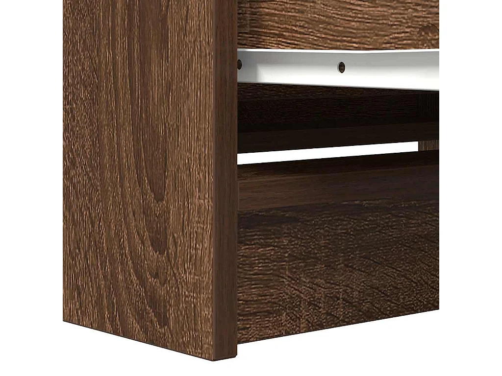 Mobile TV in rovere marrone 80x35x54 cm in legno ingegnerizzato