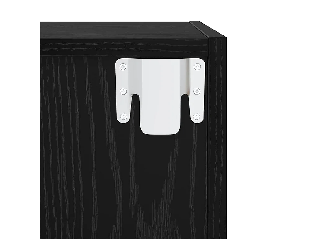 Mobile TV da parete 2 pezzi in rovere nero 37 x 37 x 72 cm