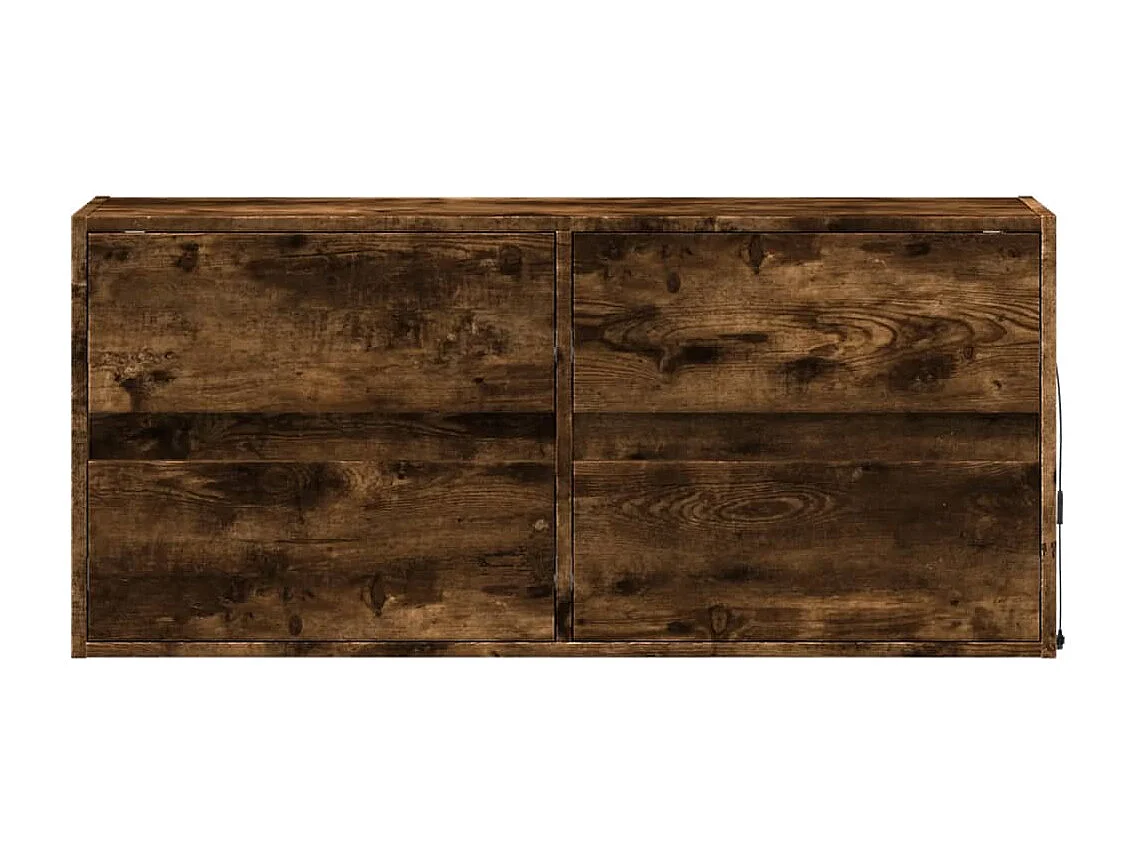 Mobile porta TV a parete con luci LED rovere affumicato 100x31x45 cm