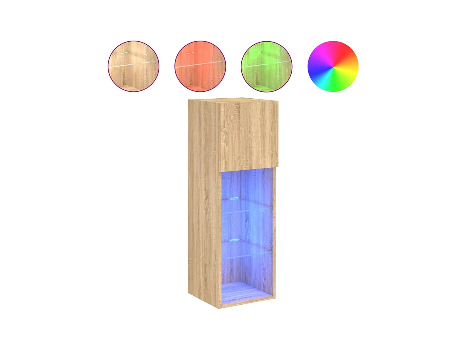 Meubles TV avec lumières LED 2 pcs chêne sonoma 30,5x30x90 cm