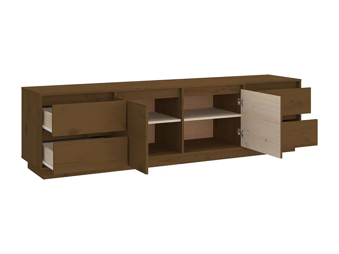Meuble TV Marron miel 176x37x47,5 cm Bois de pin massif