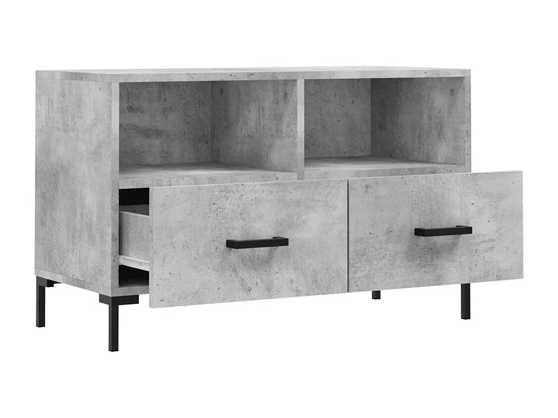 Betongrijs tv-meubel 80x36x50 cm bewerkt hout