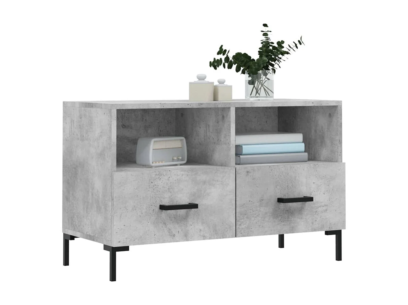 Mobile TV grigio cemento 80x36x50 cm in legno ingegnerizzato