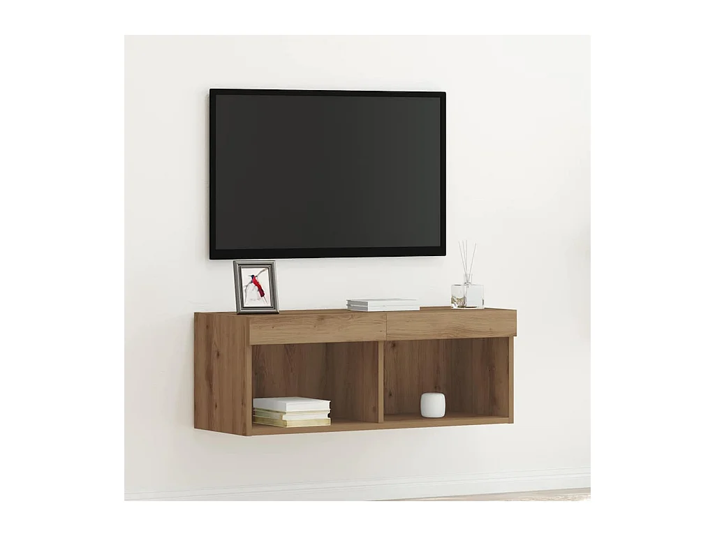 Meuble TV chêne artisanal 80 x 30 x 30 cm Bois d'ingénierie