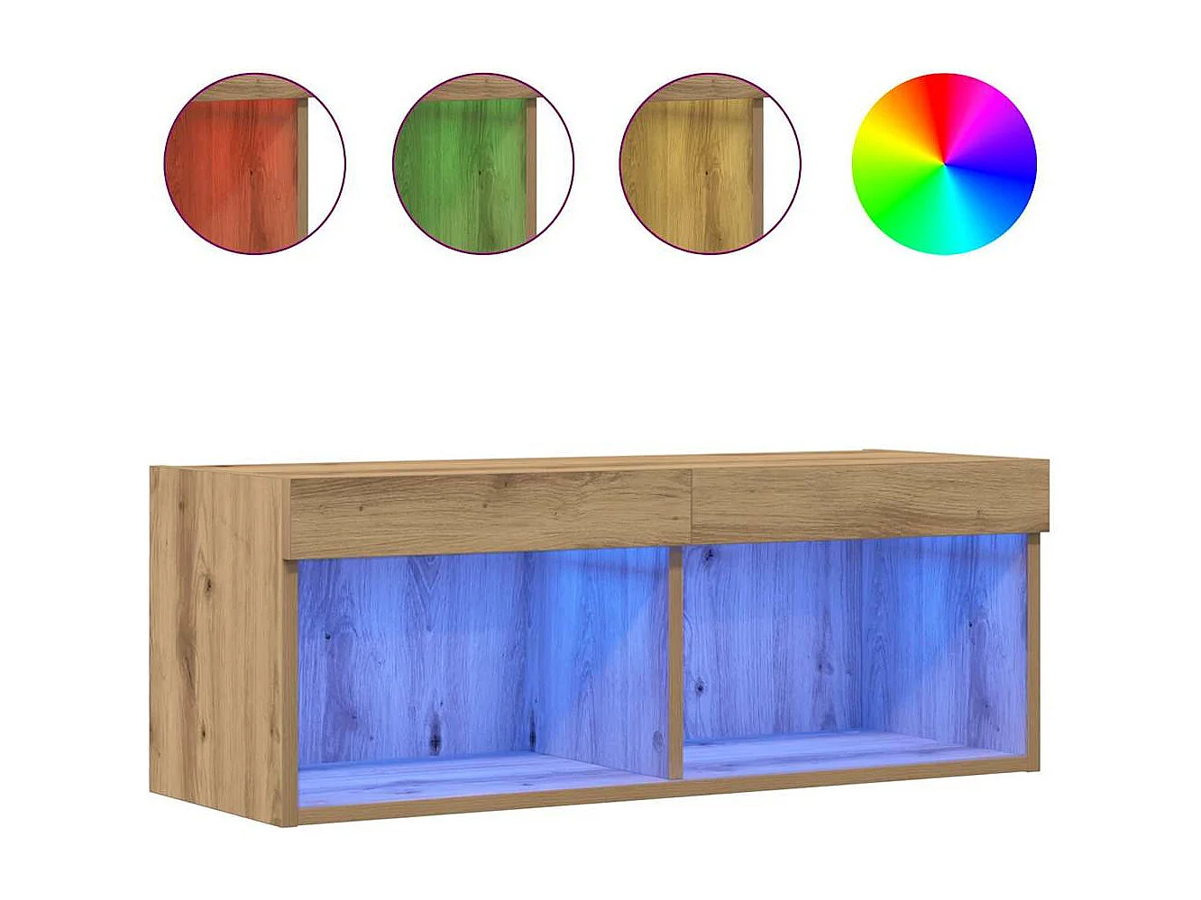 Meuble TV chêne artisanal 80 x 30 x 30 cm Bois d'ingénierie