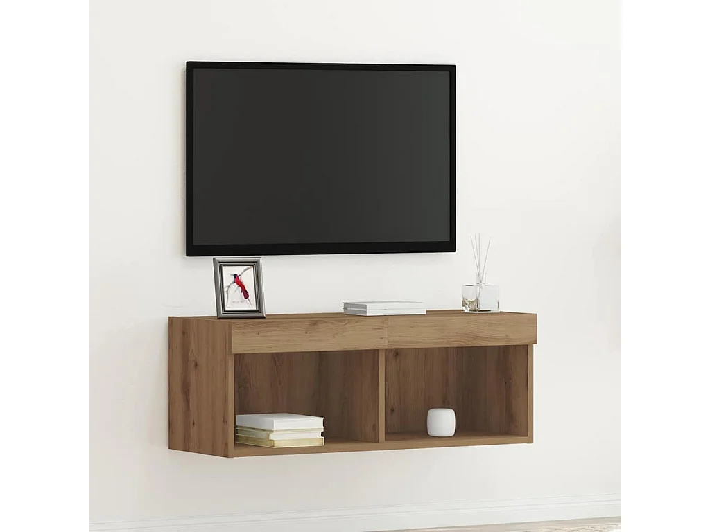 Meuble TV chêne artisanal 80 x 30 x 30 cm Bois d'ingénierie