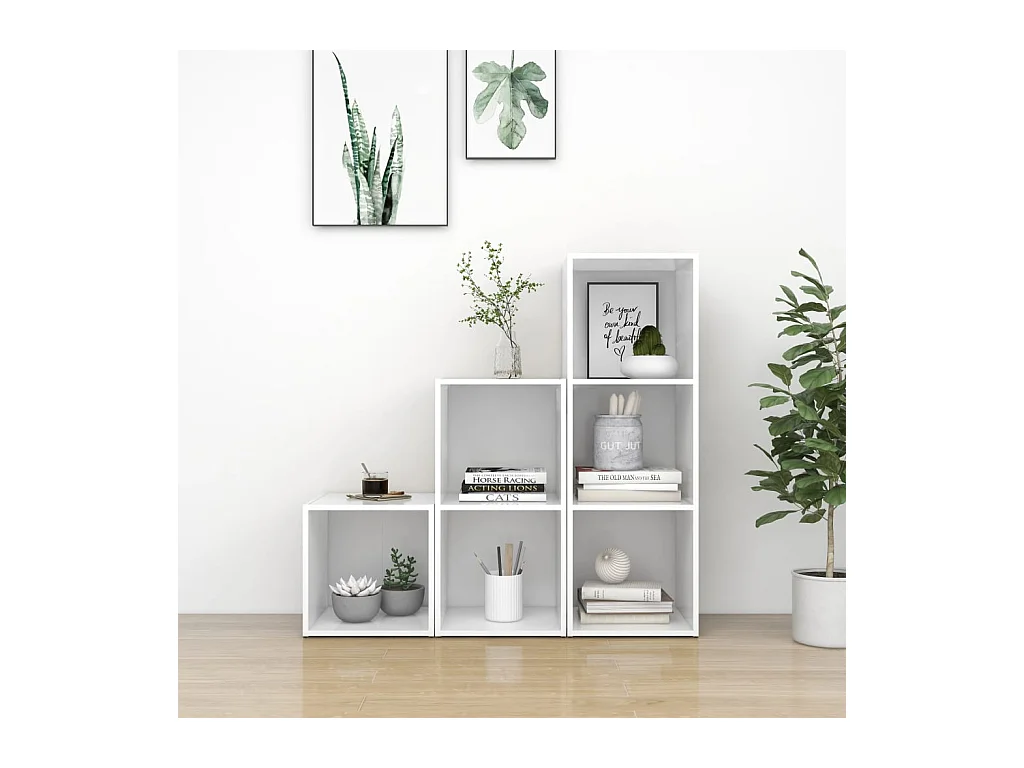 Ensemble de meubles TV 3 pcs Blanc Bois d'ingénierie