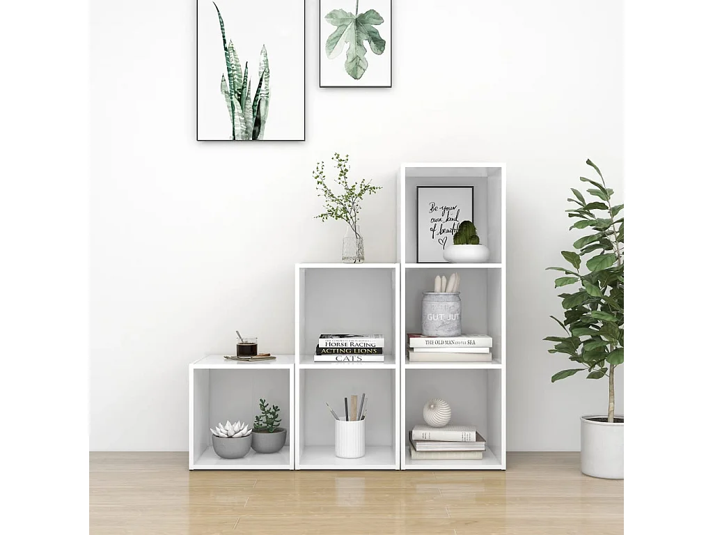 Ensemble de meubles TV 3 pcs Blanc Bois d'ingénierie