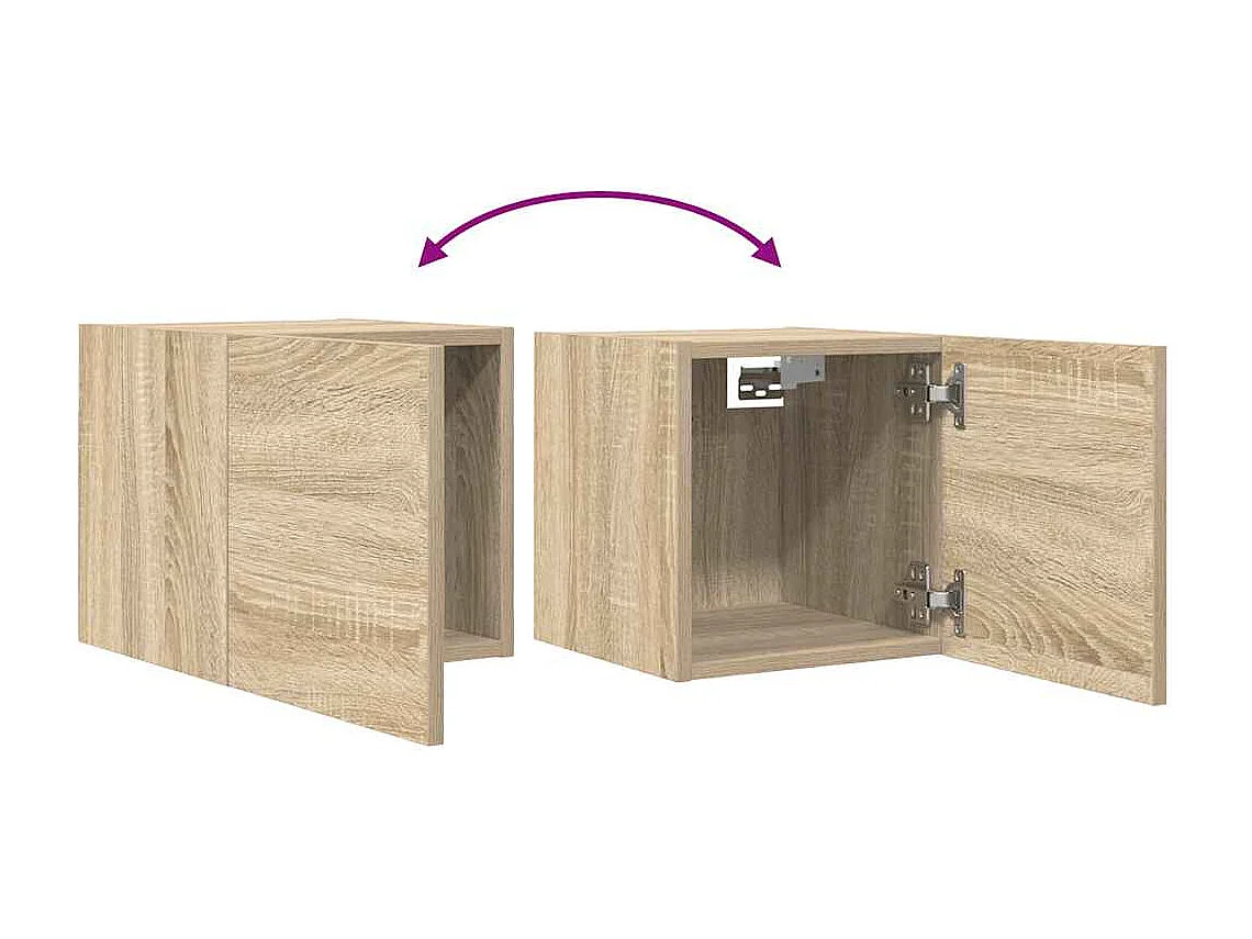 Mobili TV da parete 2 pezzi in rovere Sonoma 30,5x30x30 cm