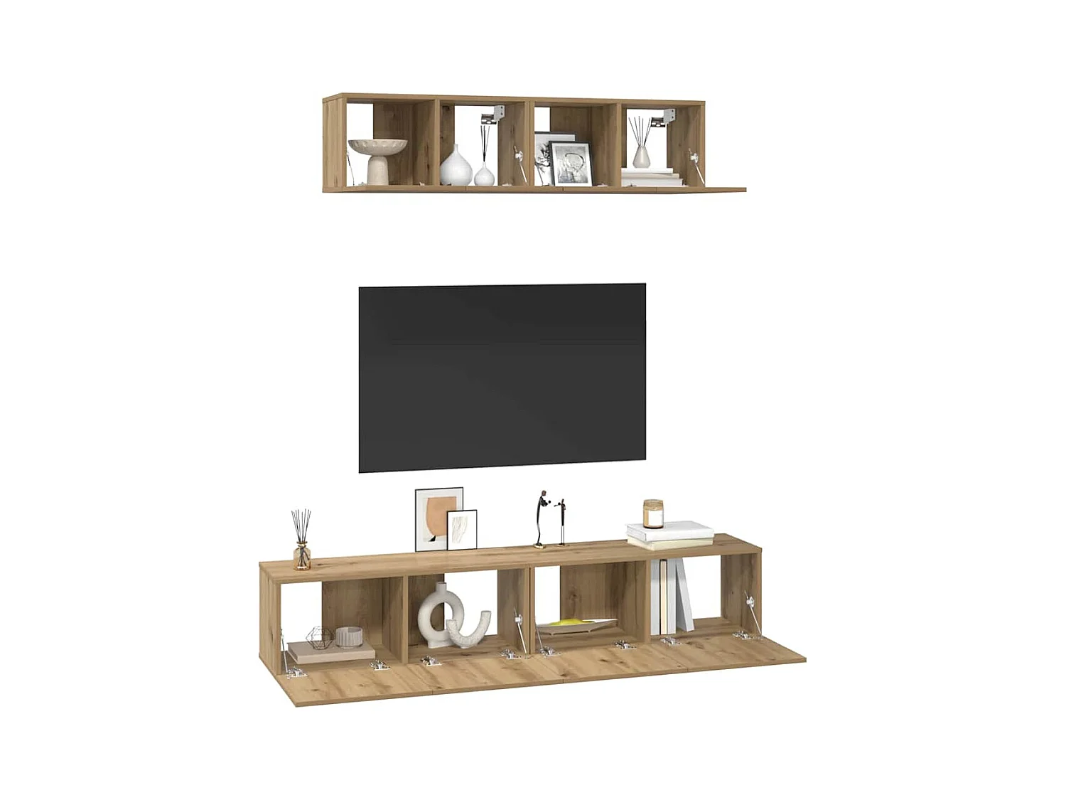 Ensemble de meubles TV Montage mural 4 pcs chêne artisanal