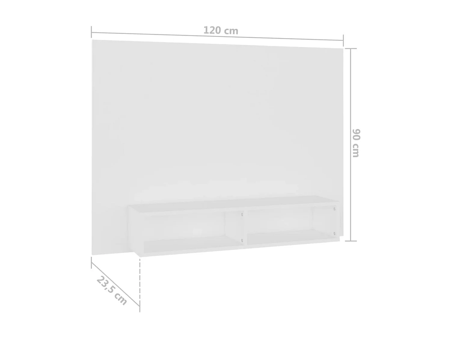 Meuble TV mural Blanc 120x23,5x90 cm Bois d’ingénierie