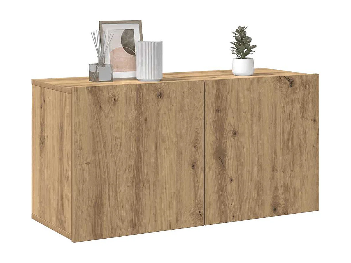 Mueble de TV de pared de roble hecho a mano 80x30x41 cm