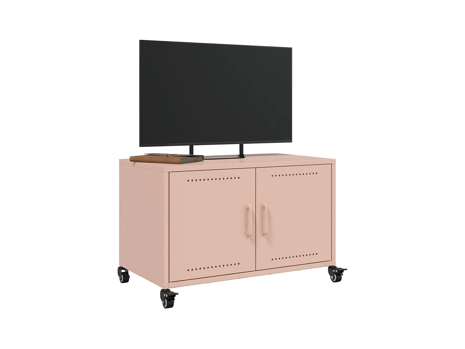 Mobile porta TV rosa 68x39x43,5 cm in acciaio