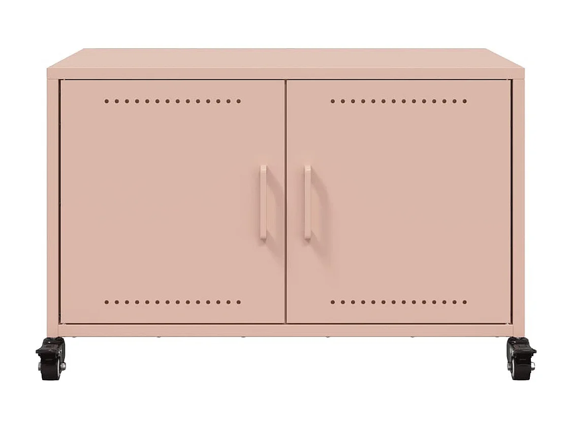 Mobile porta TV rosa 68x39x43,5 cm in acciaio