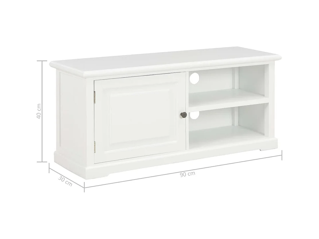 Meuble TV Blanc 90x30x40 cm Bois