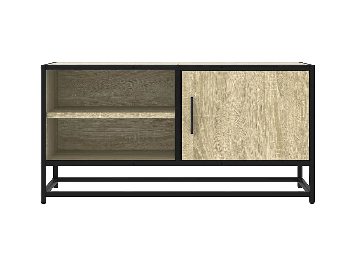 Mobile TV in rovere Sonoma 80x34,5x40 cm in legno ingegnerizzato e metallo