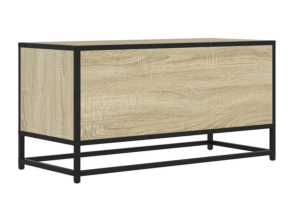Mobile TV in rovere Sonoma 80x34,5x40 cm in legno ingegnerizzato e metallo