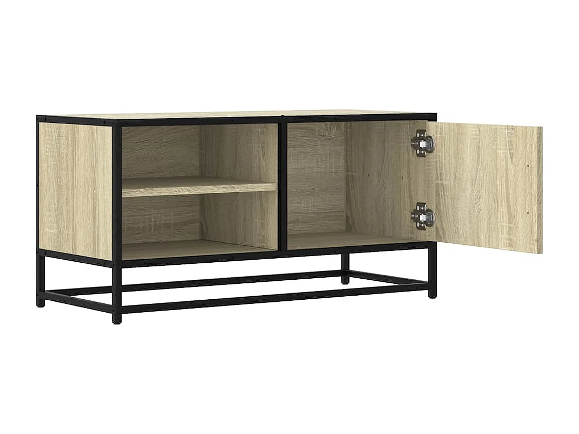 Mobile TV in rovere Sonoma 80x34,5x40 cm in legno ingegnerizzato e metallo