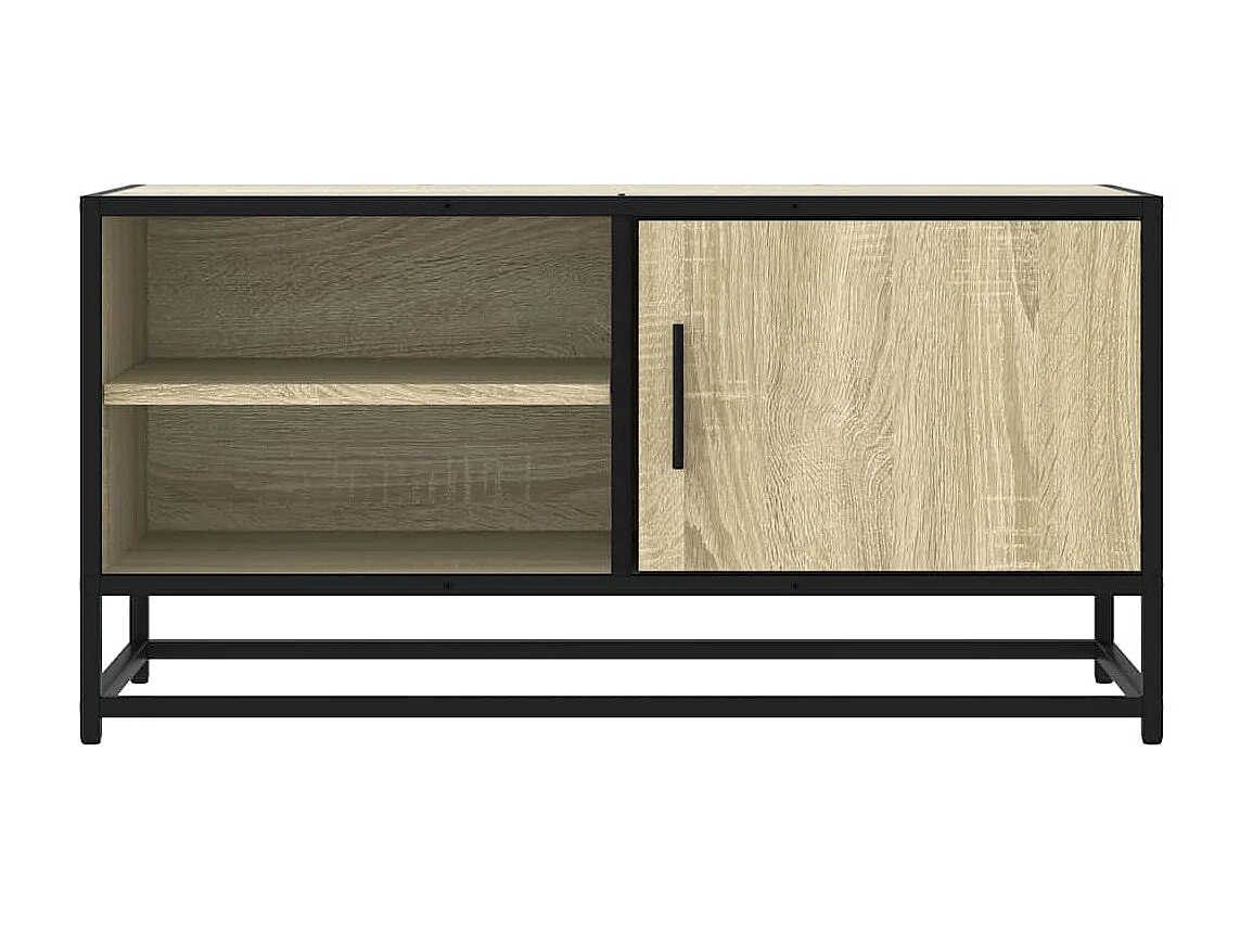 Meuble TV chêne sonoma 80x34,5x40 cm bois d'ingénierie et métal