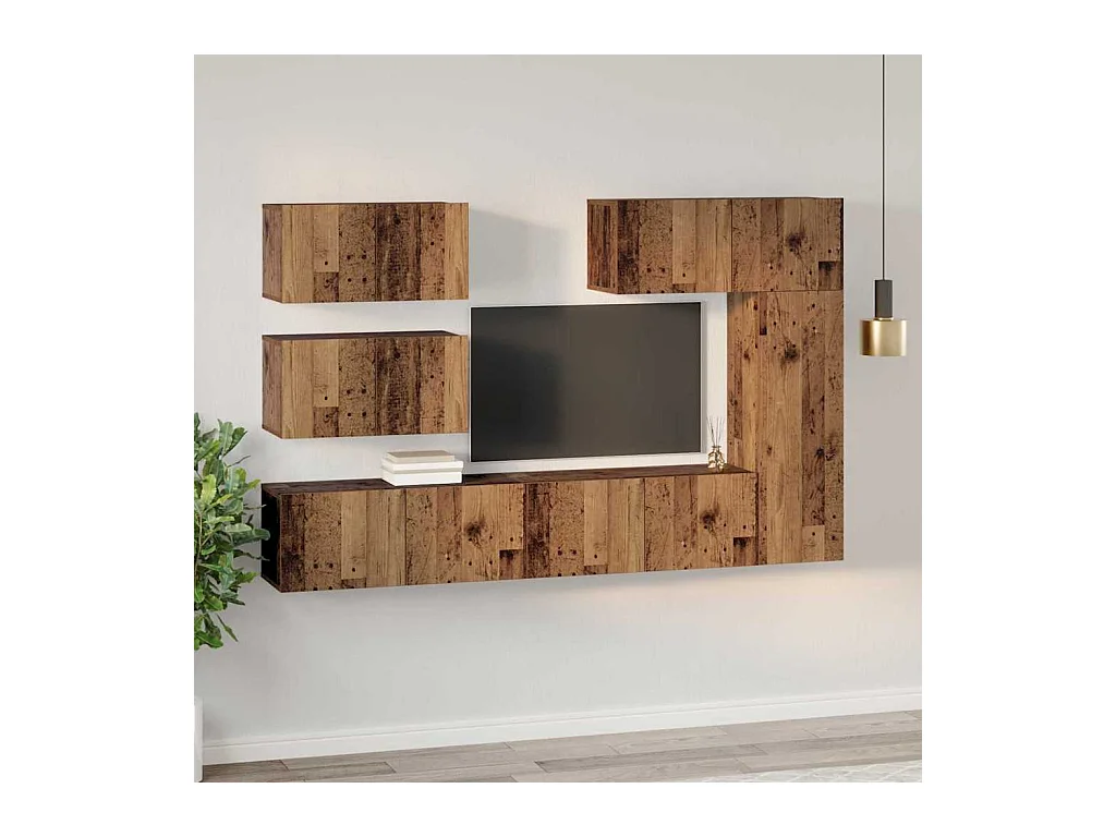 Ensemble meuble TV 6 pcs Bois ancien 30,5 x 30 x 90 cm