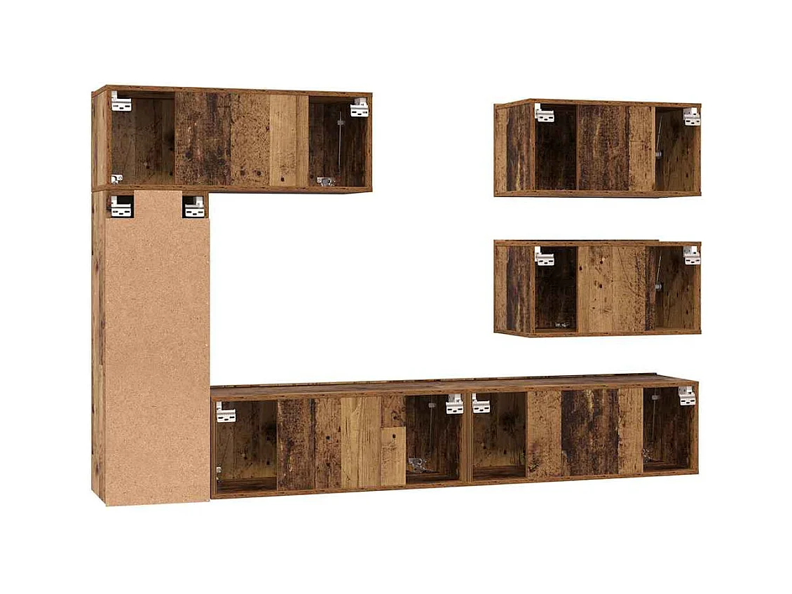 Ensemble meuble TV 6 pcs Bois ancien 30,5 x 30 x 90 cm