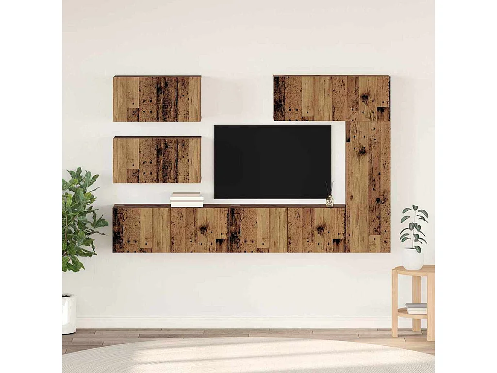 Ensemble meuble TV 6 pcs Bois ancien 30,5 x 30 x 90 cm