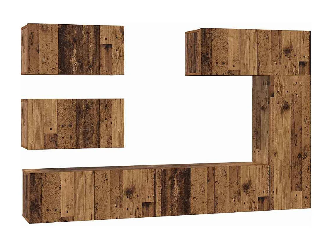 Ensemble meuble TV 6 pcs Bois ancien 30,5 x 30 x 90 cm