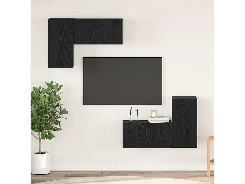 Set di mobili TV 4 pezzi Rovere nero 60 x 30 x 30 cm