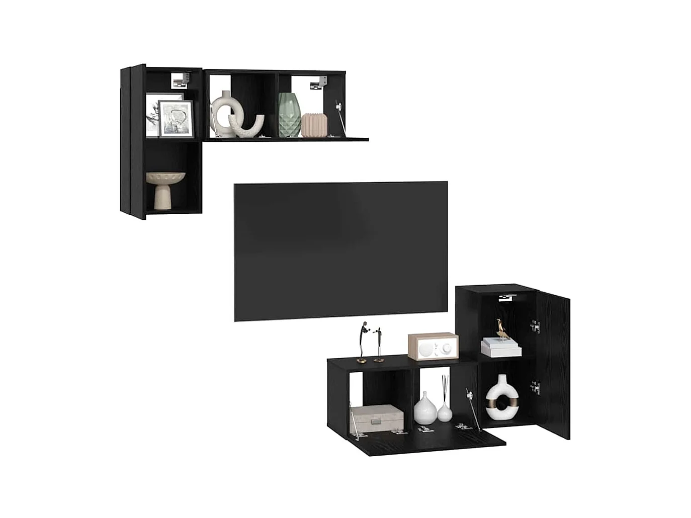 Ensemble meuble TV 4 pcs Chêne noir 60 x 30 x 30 cm