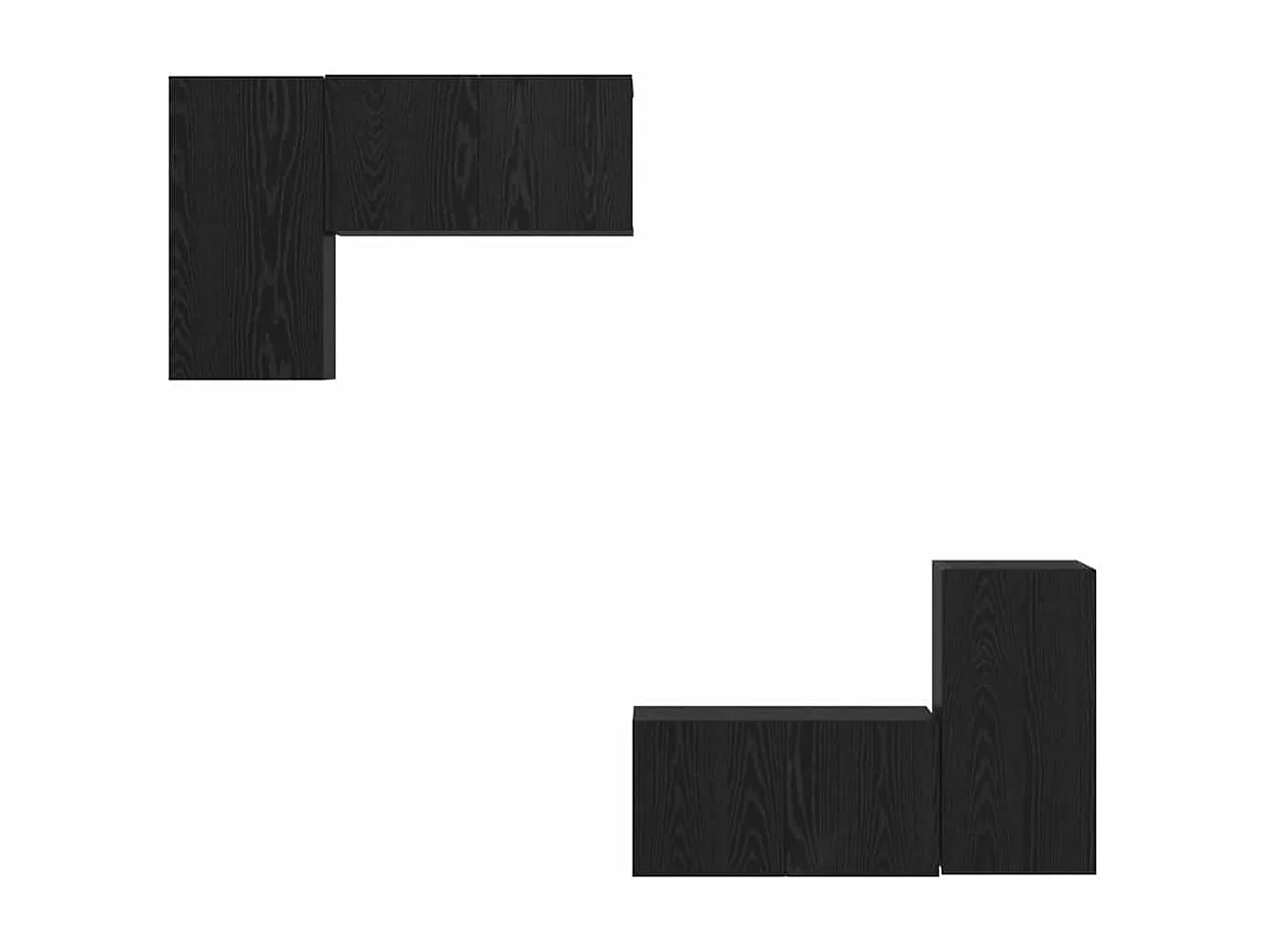 4-delige tv-meubelset Zwart eiken 60 x 30 x 30 cm