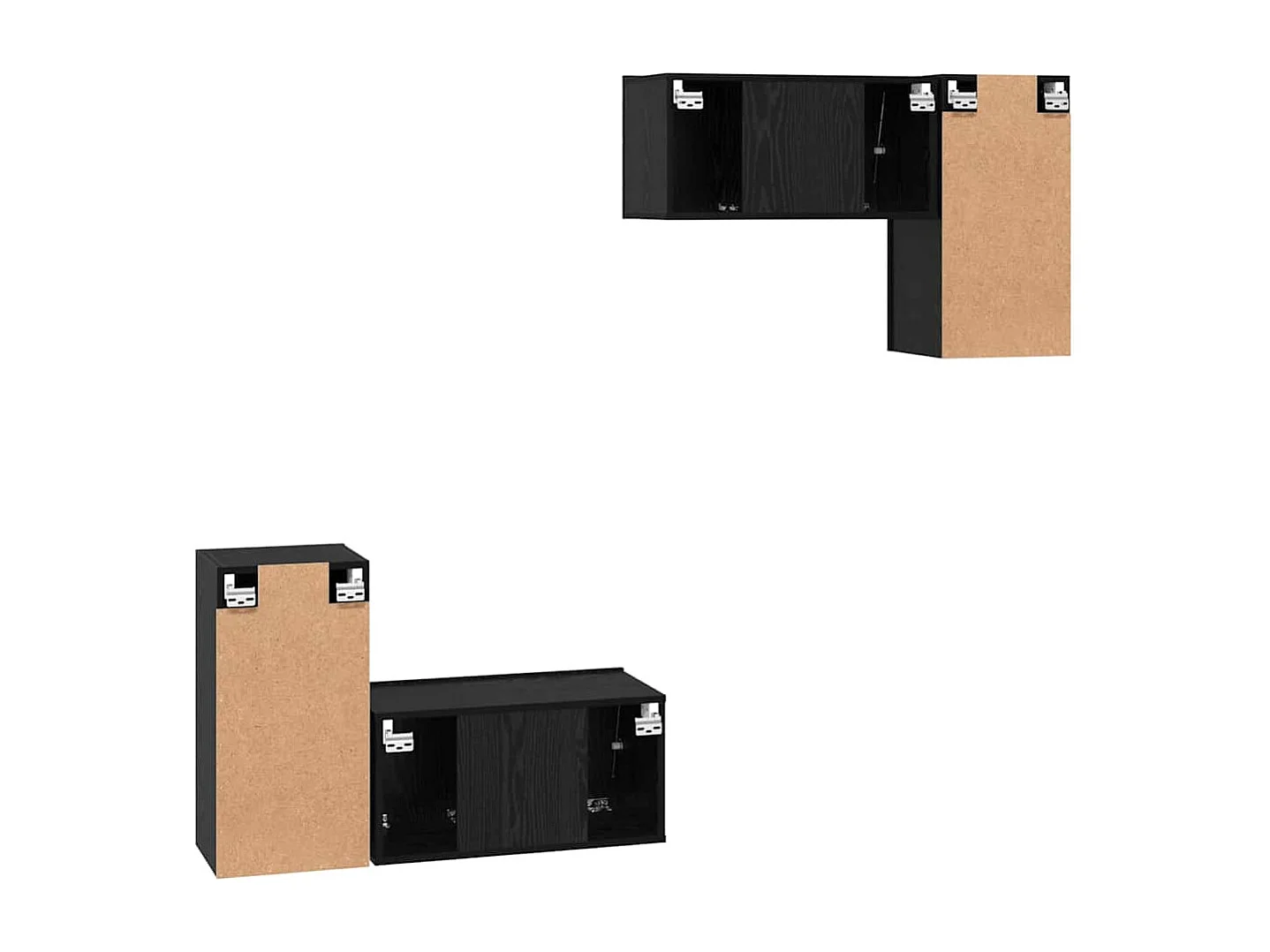 4-delige tv-meubelset Zwart eiken 60 x 30 x 30 cm