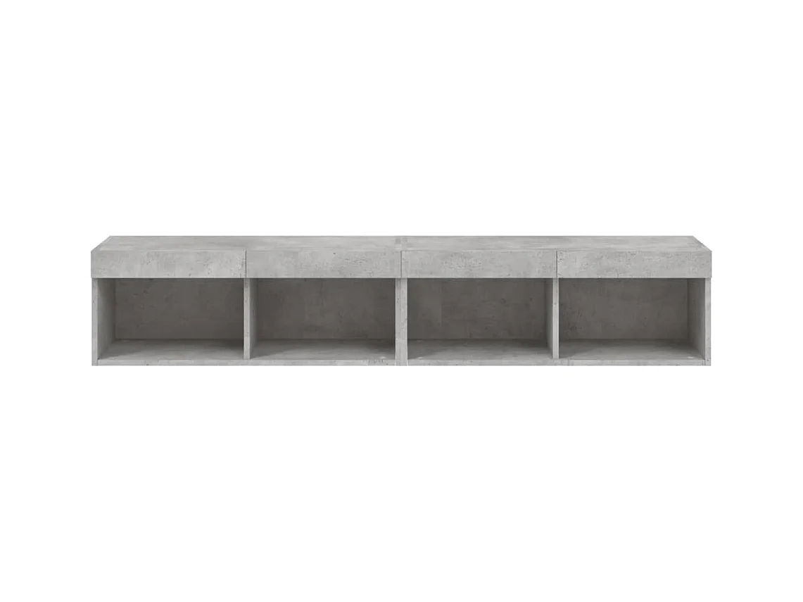 Mobili TV con luci LED 2 pezzi grigio cemento 80x30x30 cm