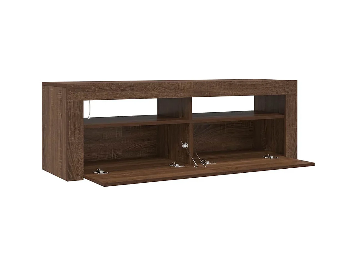 Meuble TV avec lumières LED chêne marron 120x35x40 cm