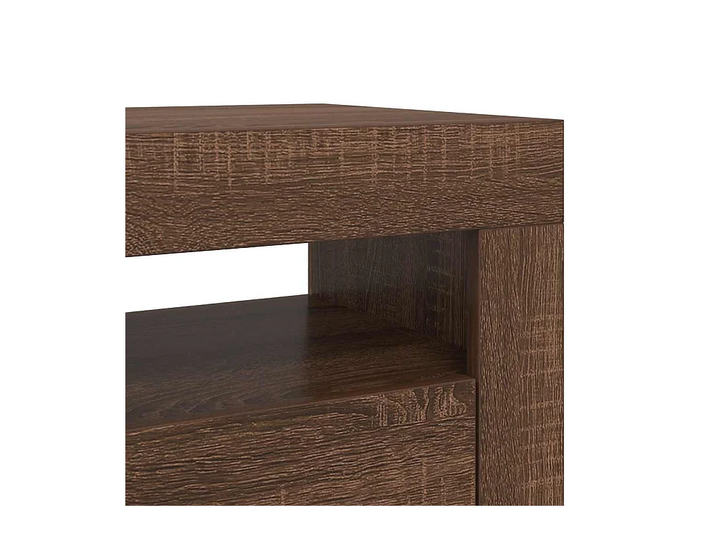 Meuble TV avec lumières LED chêne marron 120x35x40 cm