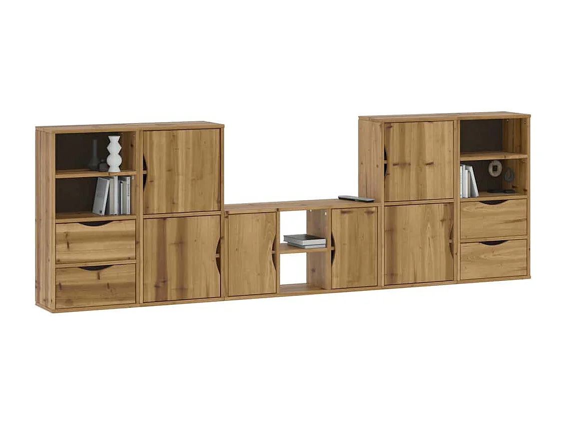 Meubles TV 5 pcs avec rangement ODDA bois de pin massif