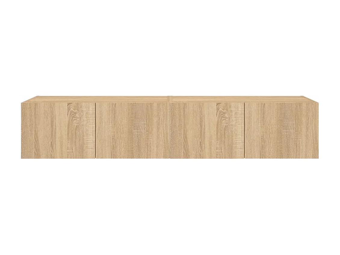 Wandmeubels met ledverlichting, 2 stuks, Sonoma eiken, 80x35x31 cm