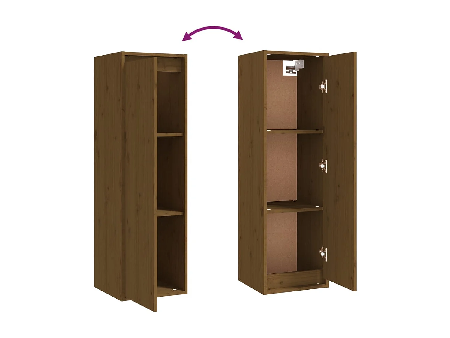 Meubles TV 4 pcs Marron miel Bois massif de pin