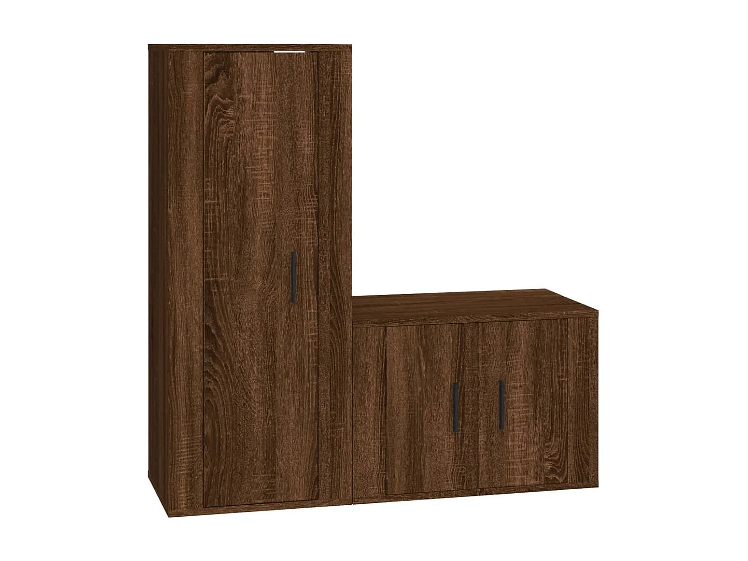 Set di mobili porta TV da 2 pezzi Rovere marrone Legno ingegnerizzato