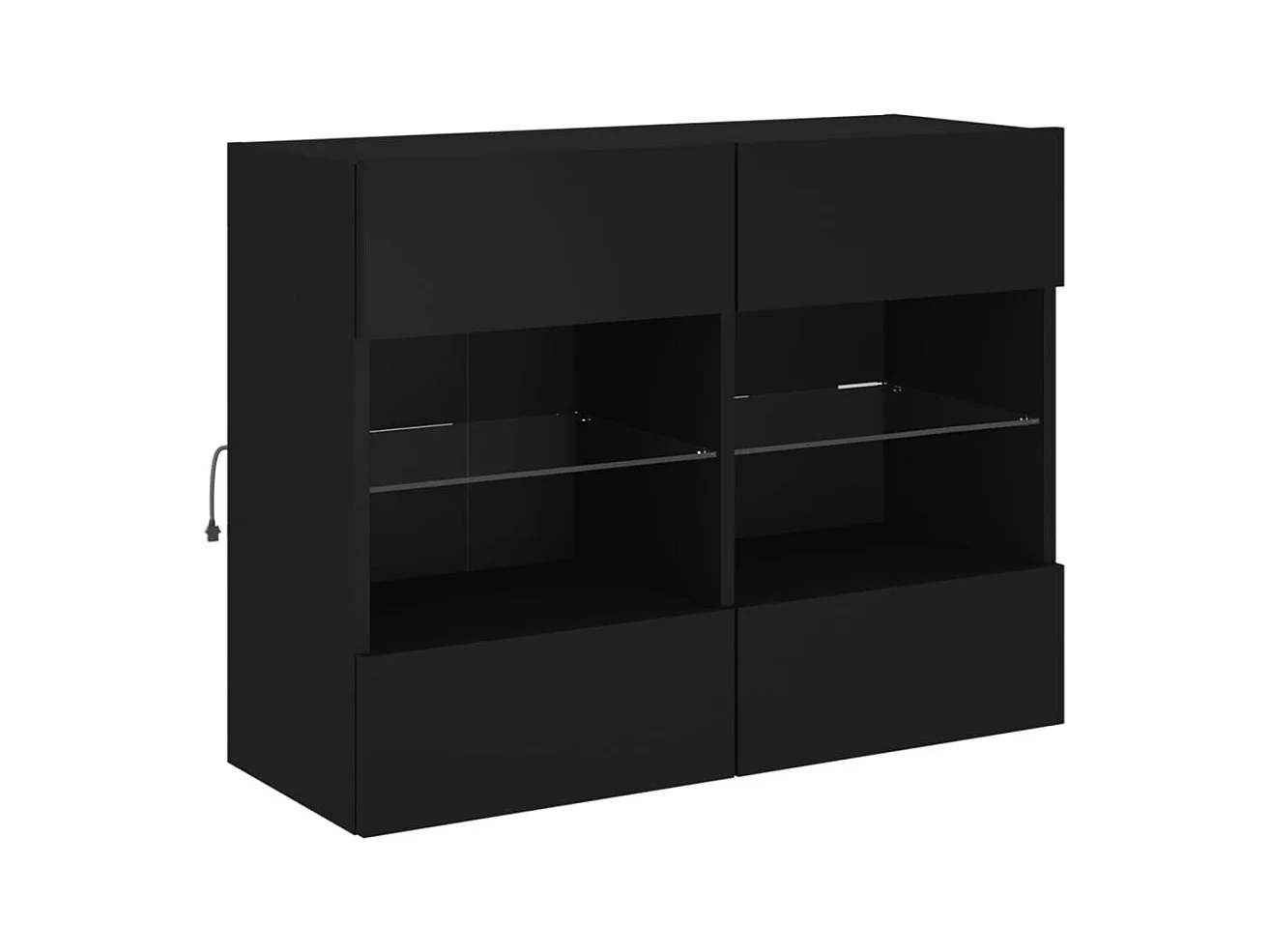 Mueble de TV de pared con luces LED negro 78,5x30x60,5 cm