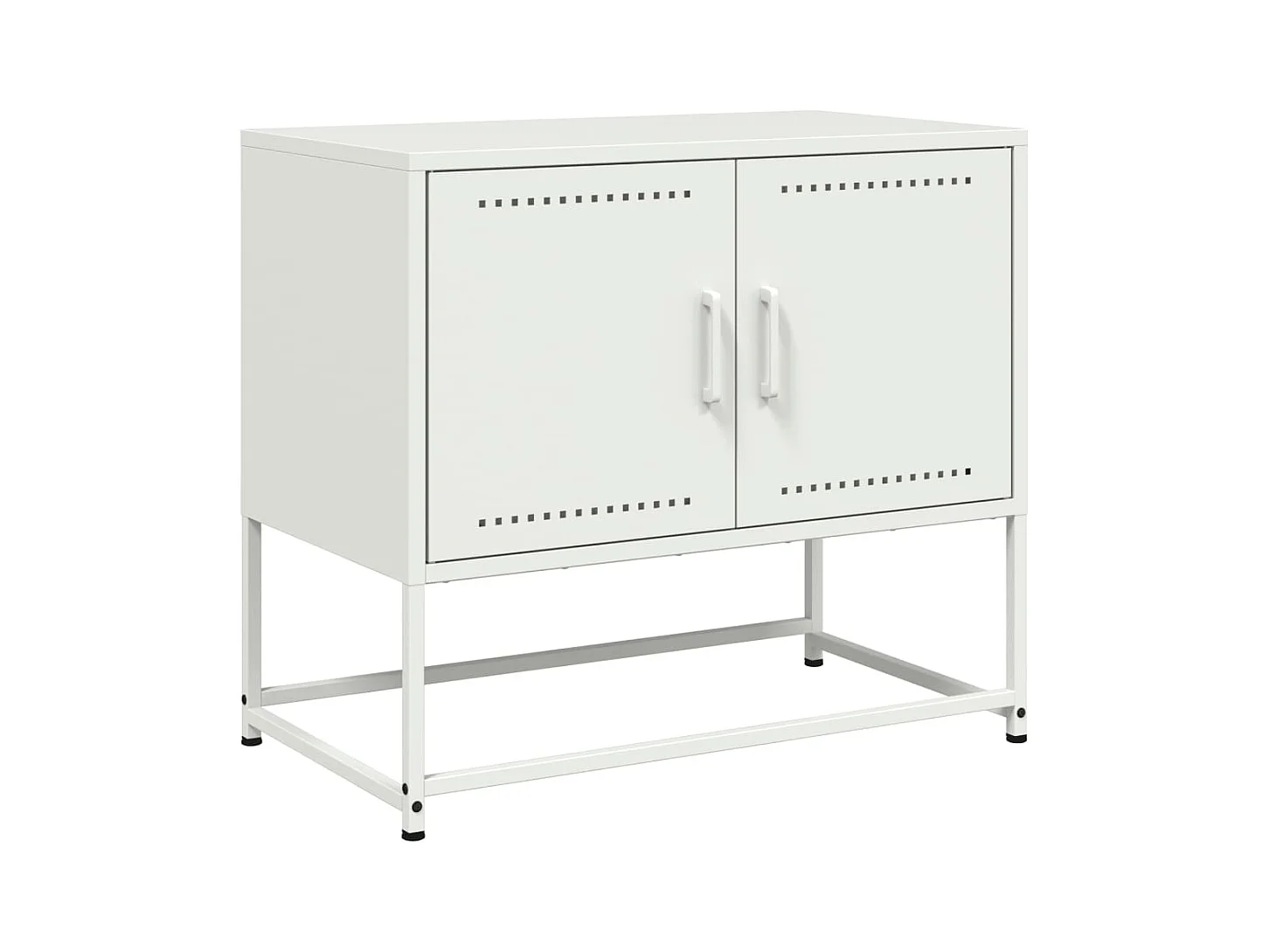 Mobile porta TV bianco 68,5x39x60,5 cm in acciaio
