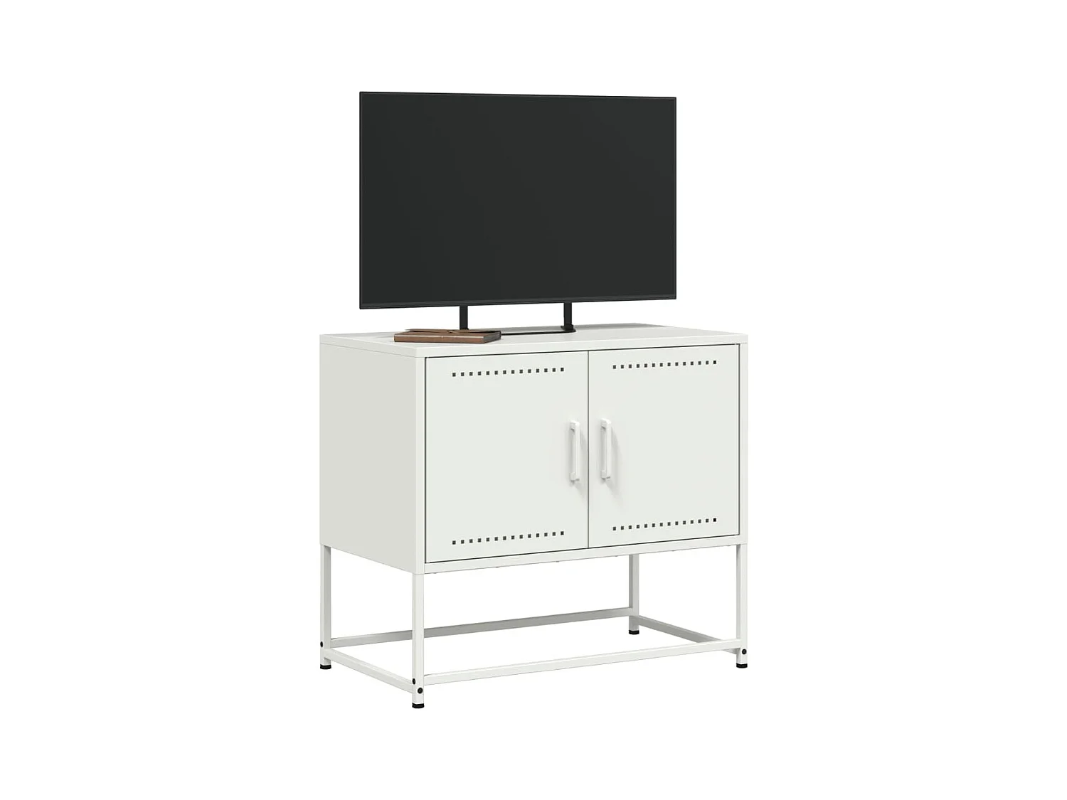 Mobile porta TV bianco 68,5x39x60,5 cm in acciaio