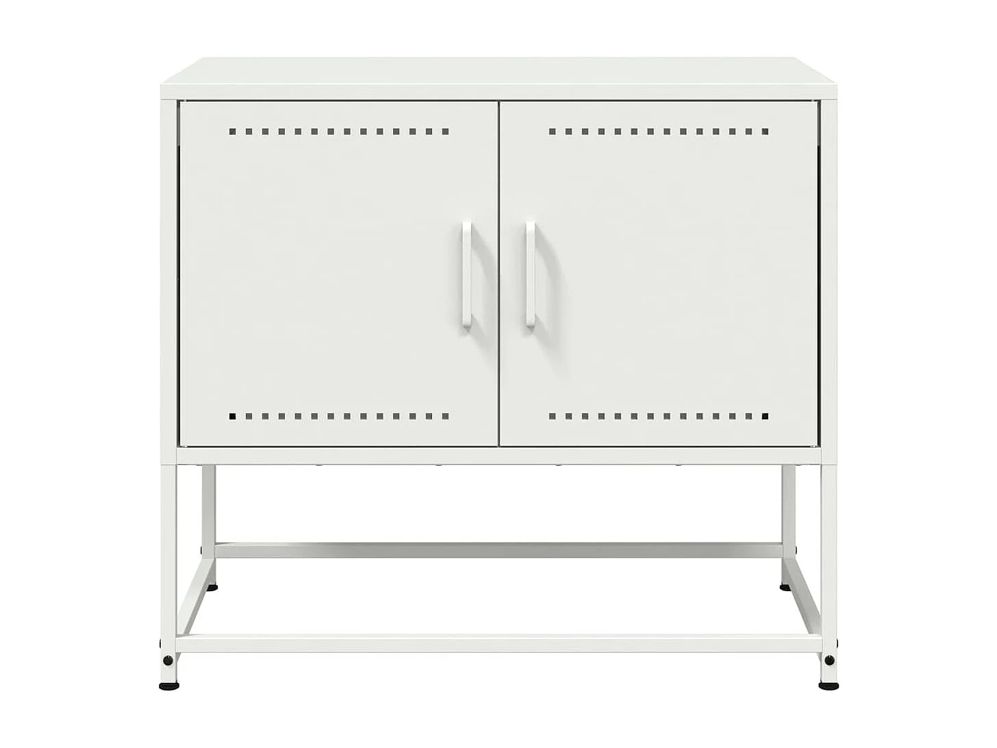 Mobile porta TV bianco 68,5x39x60,5 cm in acciaio